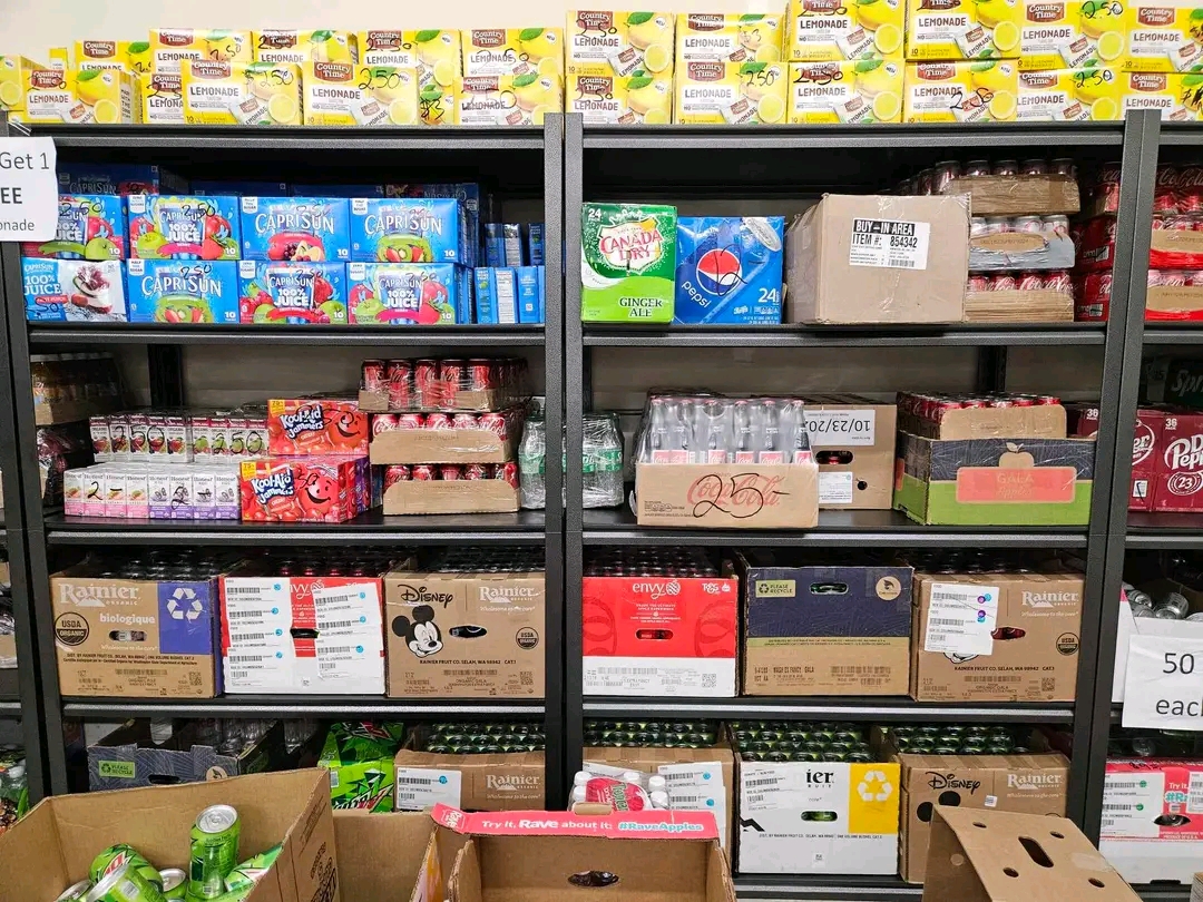new stock of food, beverages and papers new stock of food, beverages and papers