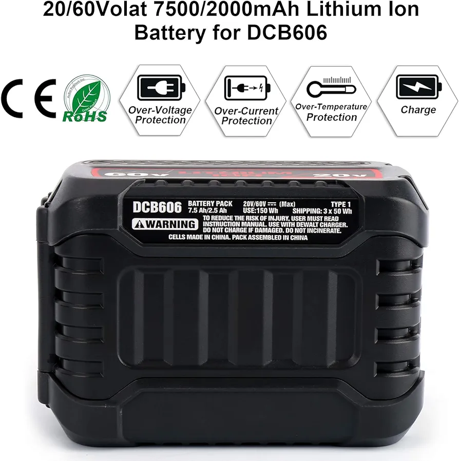 tueddur 60v 20v 7.5a lithium ion battery for dewalt 20v 60v battery,replace for dewalt battery dcb606 dcb612 dcb606 2 dcb206 dcb204 dcb205 dcb200 dcb201 dcb203 dcb609 dcb609 2 dcb181 xj dcb181 dcb180 tueddur 60v 20v 7.5a lithium ion battery for dewalt 20v 60v battery,replace for dewalt battery dcb606 dcb612 dcb606 2 dcb206 dcb204 dcb205 dcb200 dcb201 dcb203 dcb609 dcb609 2 dcb181 xj dcb181 dcb180