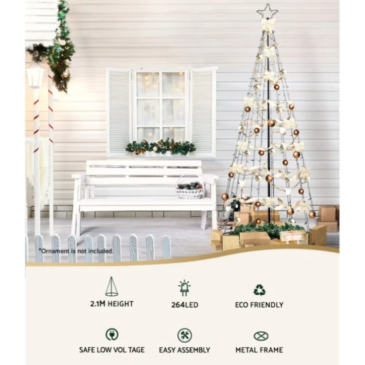 2.1m christmas tree led solar warm jingle jollys xmas fairy solar 7ft warm 2.1m christmas tree led solar warm jingle jollys xmas fairy solar 7ft warm